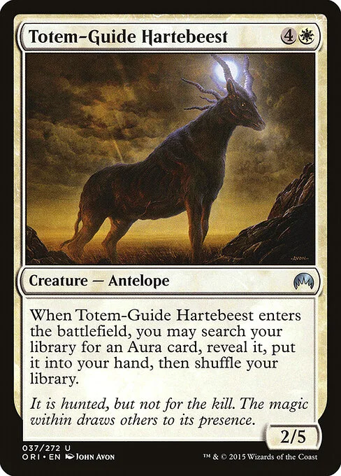 Totem-Guide Hartebeest, carta Magic di tipo Creature — Antelope illustrata da John Avon