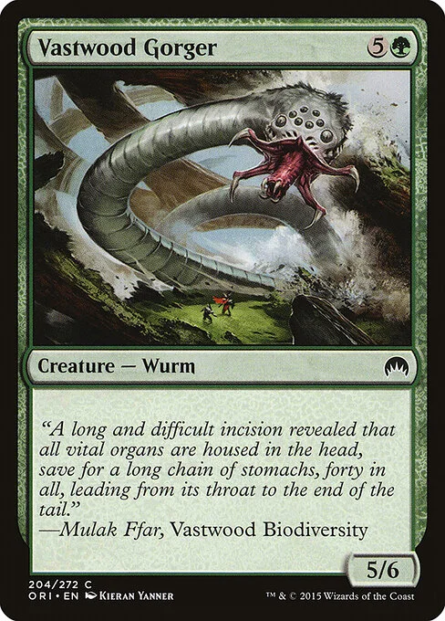 Vastwood Gorger, carta Magic di tipo Creature — Wurm illustrata da Kieran Yanner