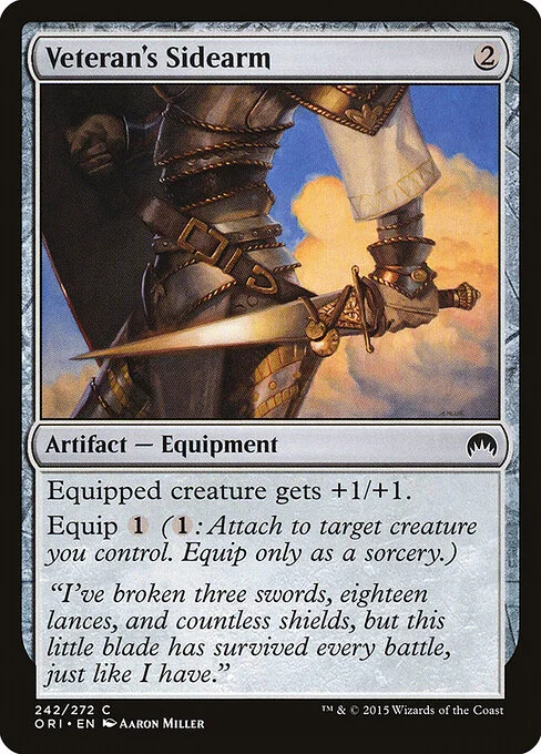 Veteran's Sidearm, carta Magic di tipo Artifact — Equipment illustrata da Aaron Miller