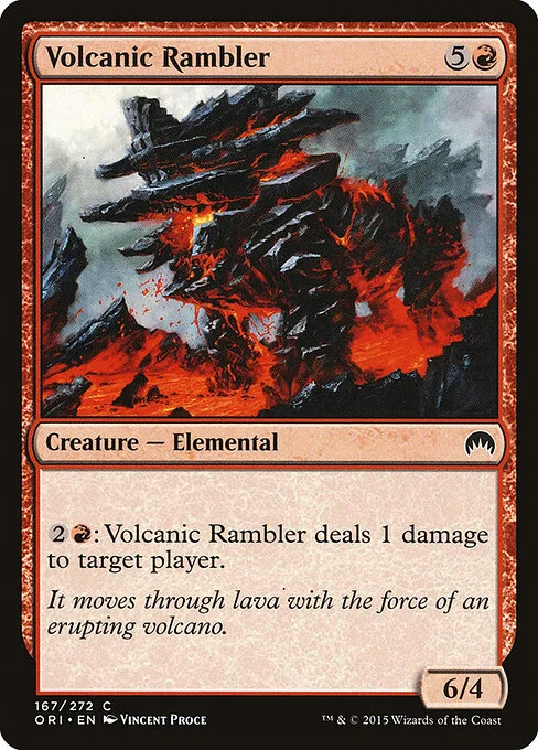 Volcanic Rambler, carta Magic di tipo Creature — Elemental illustrata da Vincent Proce