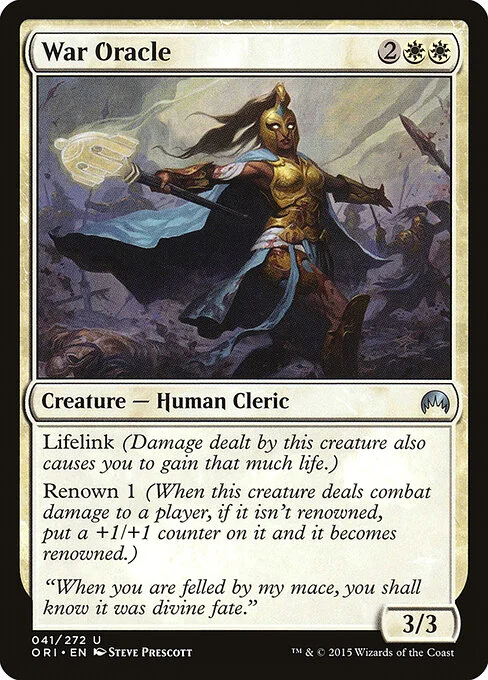War Oracle, carta Magic di tipo Creature — Human Cleric illustrata da Steve Prescott