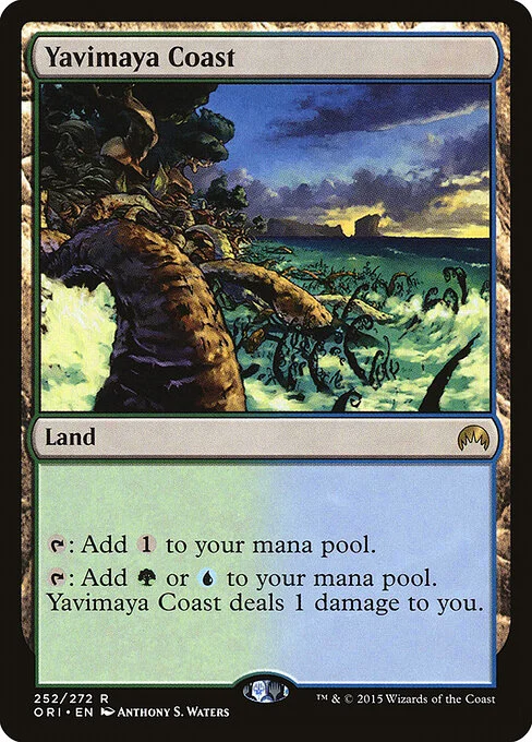 Yavimaya Coast, carta Magic di tipo Land illustrata da Anthony S. Waters