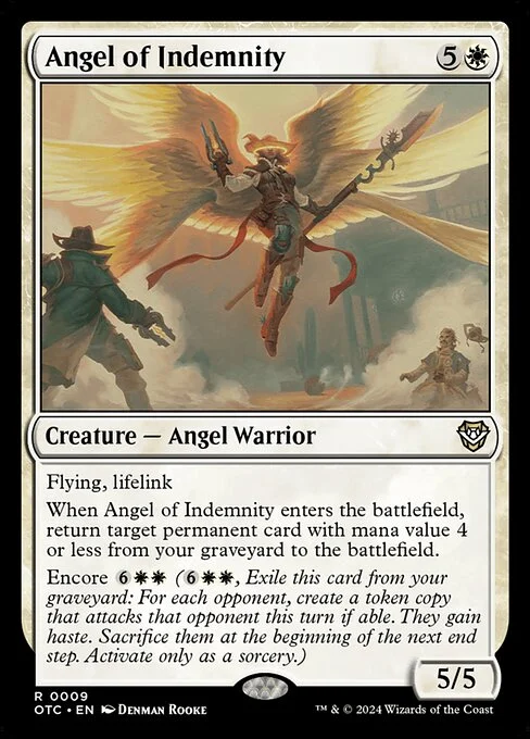 Angel of Indemnity, carta Magic di tipo Creature — Angel Warrior illustrata da Denman Rooke