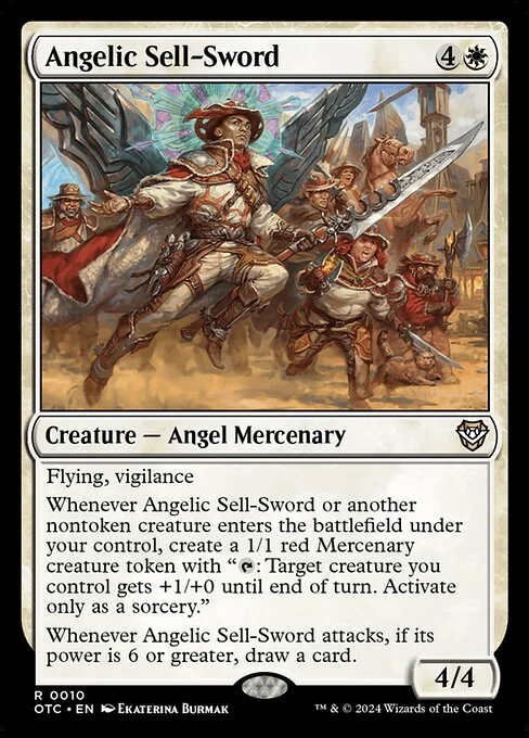 Angelic Sell-Sword, carta Magic di tipo Creature — Angel Mercenary illustrata da Ekaterina Burmak