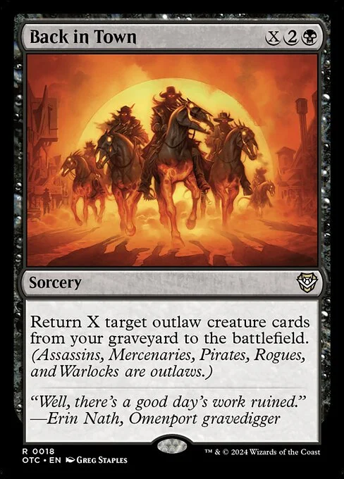 Back in Town, carta Magic di tipo Sorcery illustrata da Greg Staples