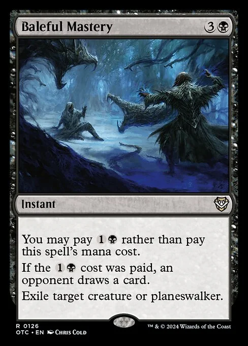 Baleful Mastery, carta Magic di tipo Instant illustrata da Chris Cold