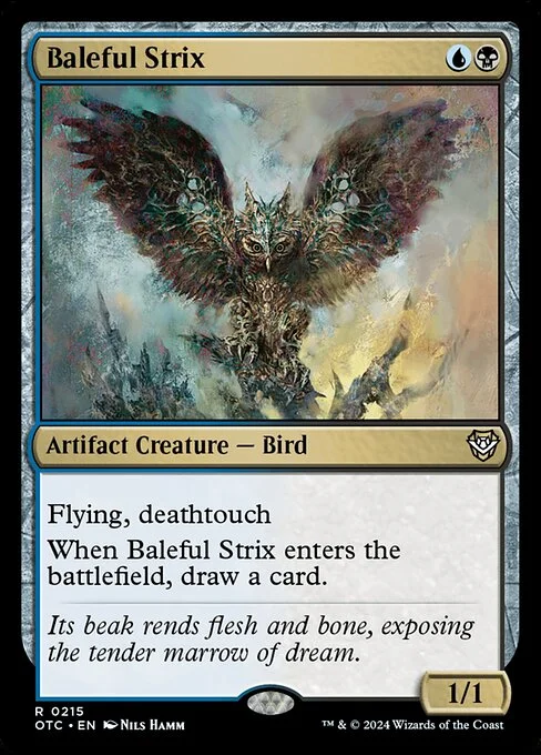 Baleful Strix, carta Magic di tipo Artifact Creature — Bird illustrata da Nils Hamm