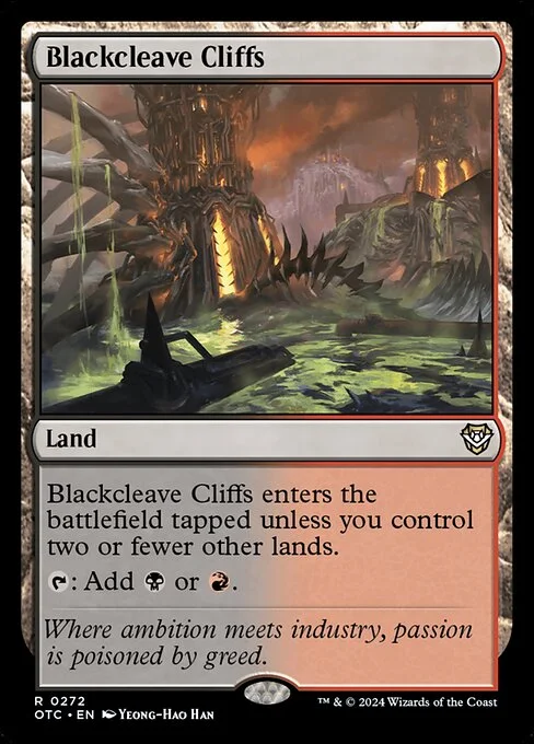 Blackcleave Cliffs, carta Magic di tipo Land illustrata da Yeong-Hao Han