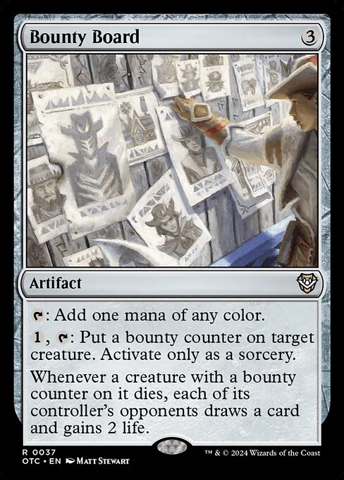 Bounty Board, carta Magic di tipo Artifact illustrata da Matt Stewart