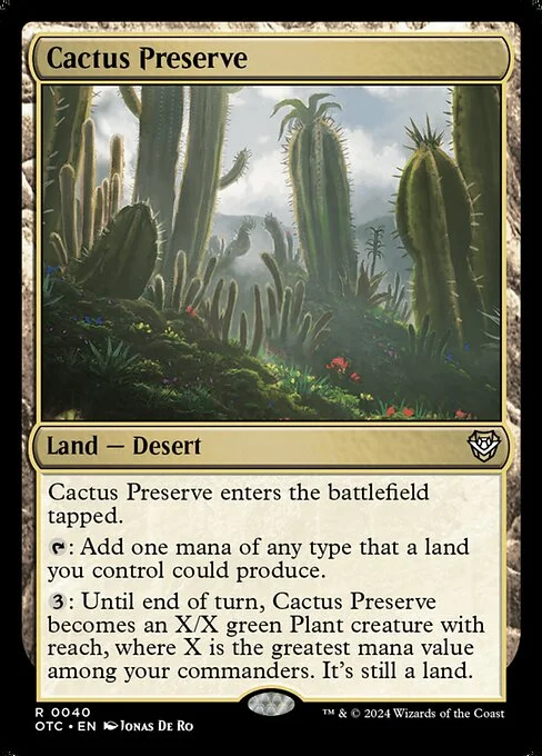 Cactus Preserve, carta Magic di tipo Land — Desert illustrata da Jonas De Ro