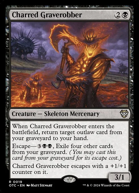 Charred Graverobber, carta Magic di tipo Creature — Skeleton Mercenary illustrata da Matt Stewart
