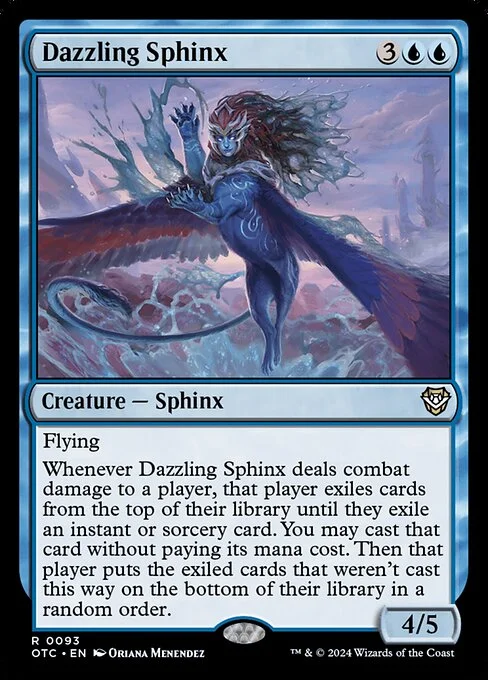 Dazzling Sphinx, carta Magic di tipo Creature — Sphinx illustrata da Oriana Menendez