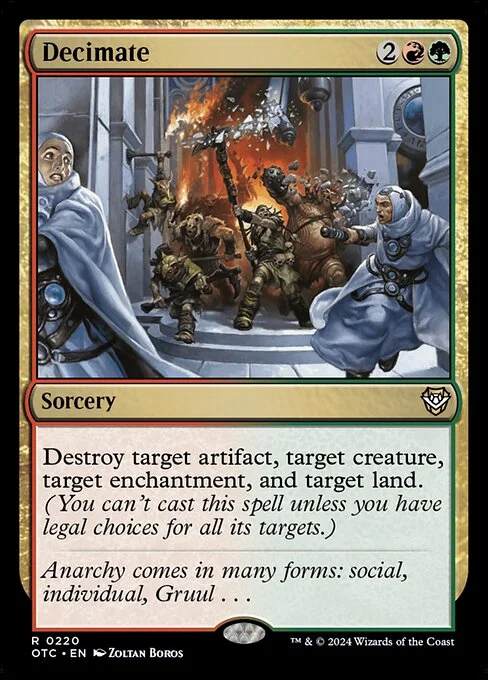 Decimate, carta Magic di tipo Sorcery illustrata da Zoltan Boros