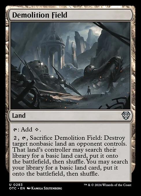 Demolition Field, carta Magic di tipo Land illustrata da Kamila Szutenberg