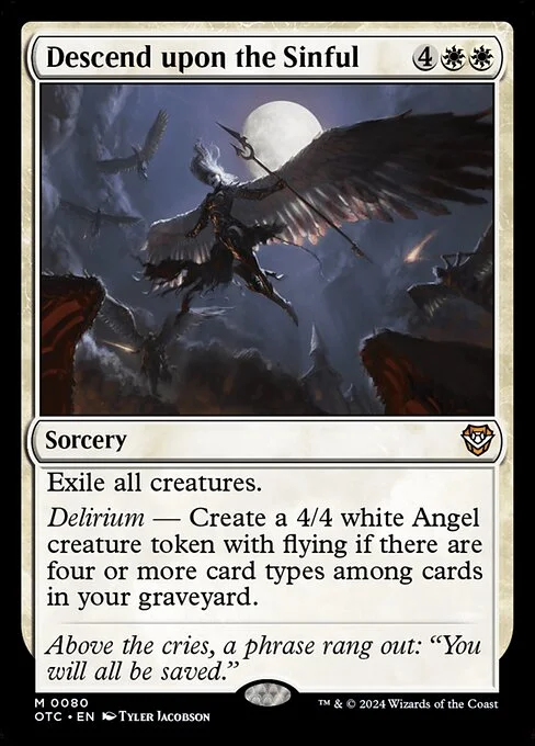 Descend upon the Sinful, carta Magic di tipo Sorcery illustrata da Tyler Jacobson