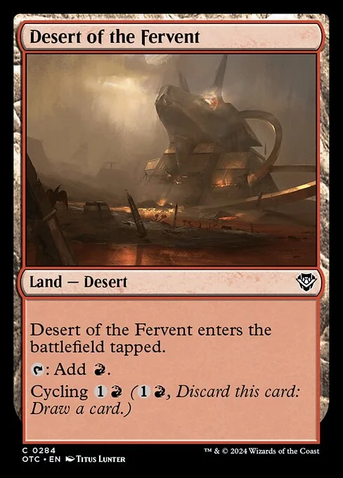 Desert of the Fervent, carta Magic di tipo Land — Desert illustrata da Titus Lunter
