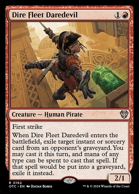 Dire Fleet Daredevil, carta Magic di tipo Creature — Human Pirate illustrata da Zoltan Boros