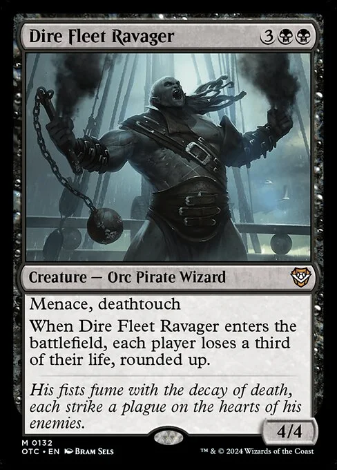 Dire Fleet Ravager, carta Magic di tipo Creature — Orc Pirate Wizard illustrata da Bram Sels