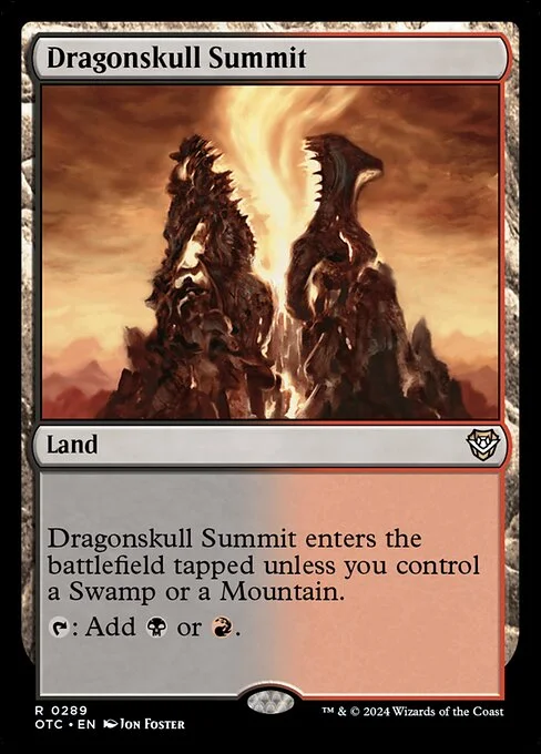 Dragonskull Summit, carta Magic di tipo Land illustrata da Jon Foster