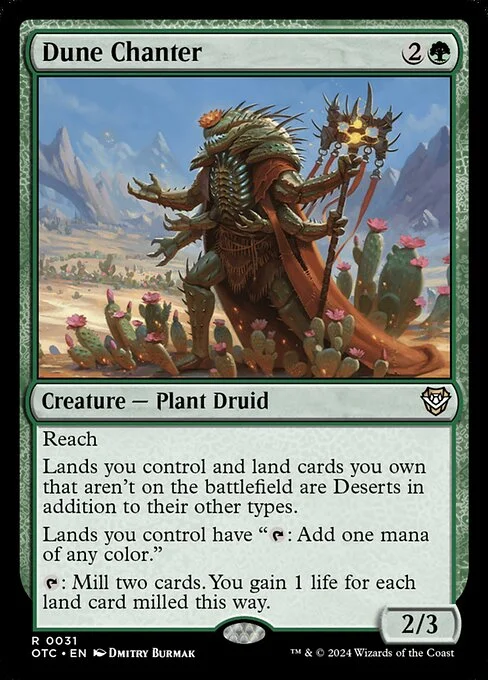 Dune Chanter, carta Magic di tipo Creature — Plant Druid illustrata da Dmitry Burmak