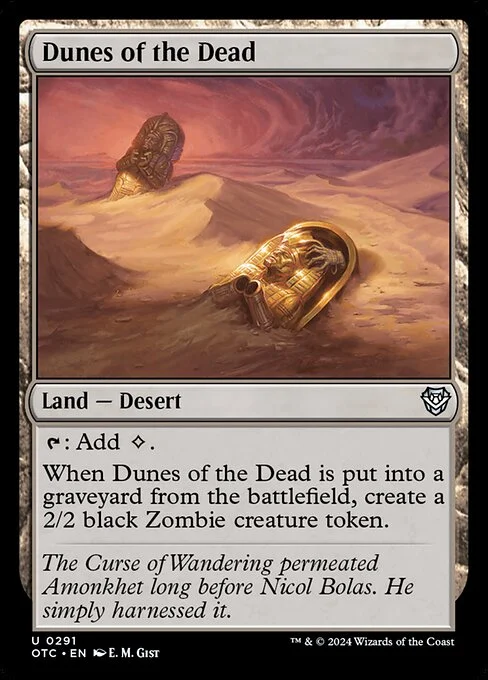 Dunes of the Dead, carta Magic di tipo Land — Desert illustrata da E. M. Gist