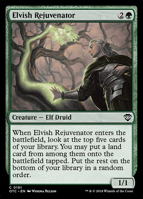 Elvish Rejuvenator, carta Magic di tipo Creature — Elf Druid illustrata da Winona Nelson