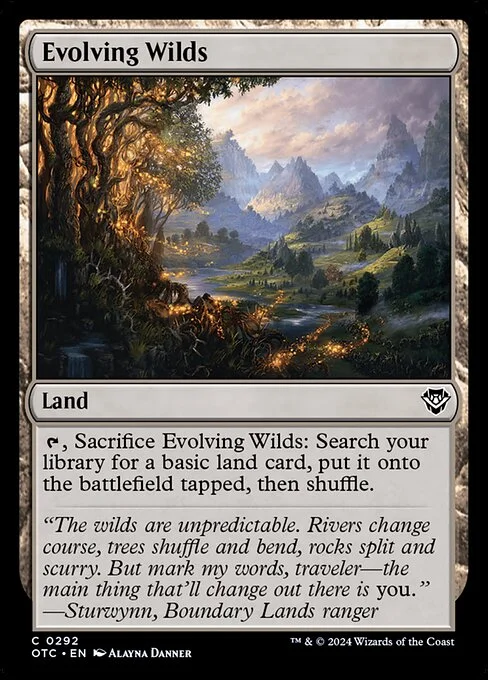 Evolving Wilds, carta Magic di tipo Land illustrata da Alayna Danner