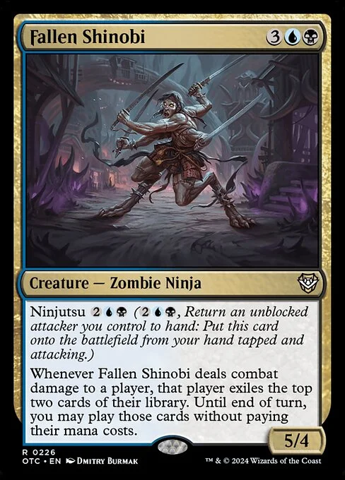 Fallen Shinobi, carta Magic di tipo Creature — Zombie Ninja illustrata da Dmitry Burmak