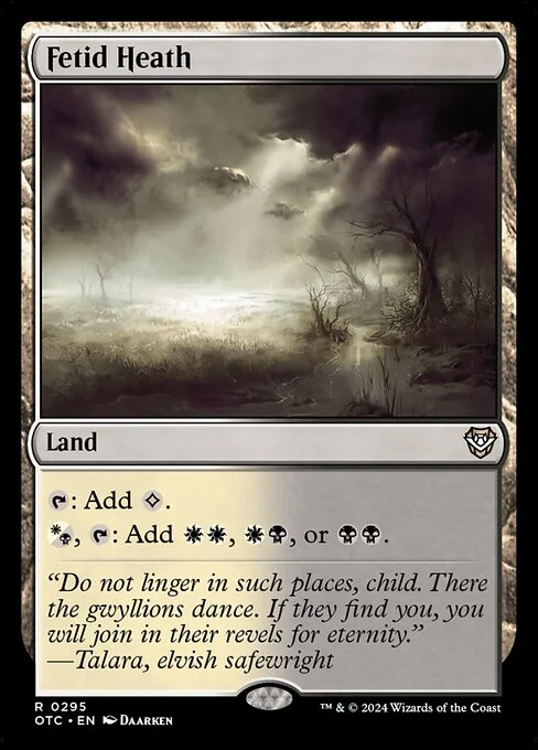 Fetid Heath, carta Magic di tipo Land illustrata da Daarken