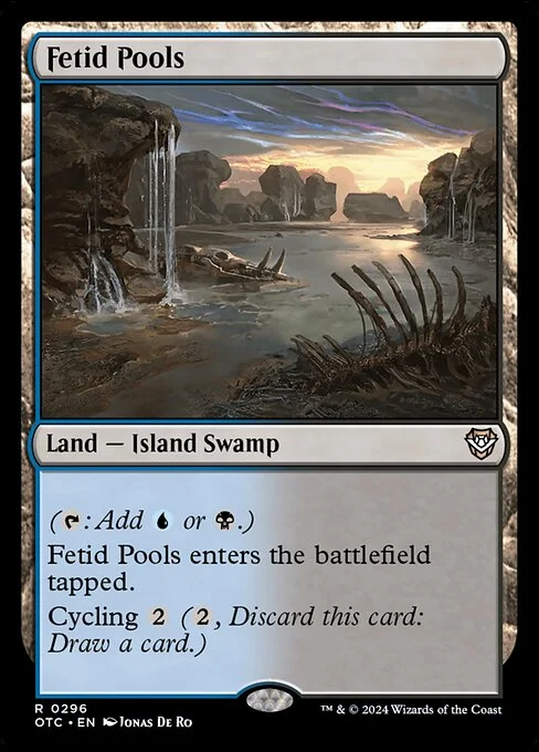 Fetid Pools, carta Magic di tipo Land — Island Swamp illustrata da Jonas De Ro