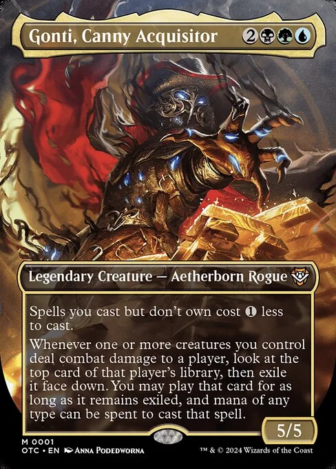 Gonti, Canny Acquisitor, carta Magic di tipo Legendary Creature — Aetherborn Rogue illustrata da Anna Podedworna