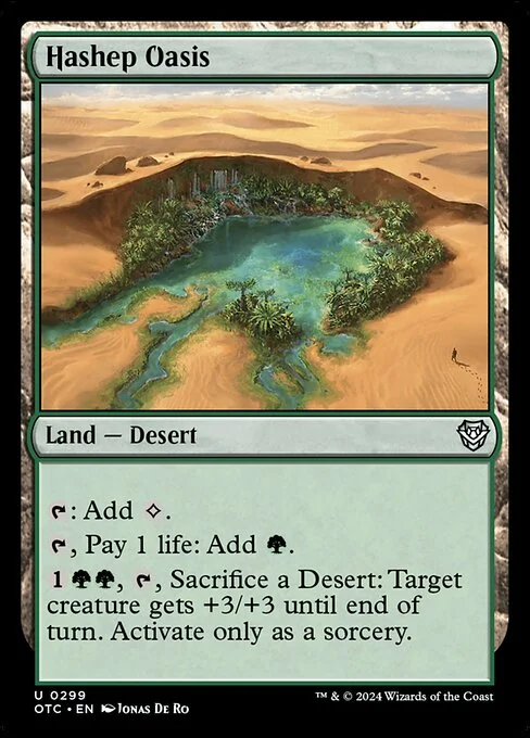 Hashep Oasis, carta Magic di tipo Land — Desert illustrata da Jonas De Ro