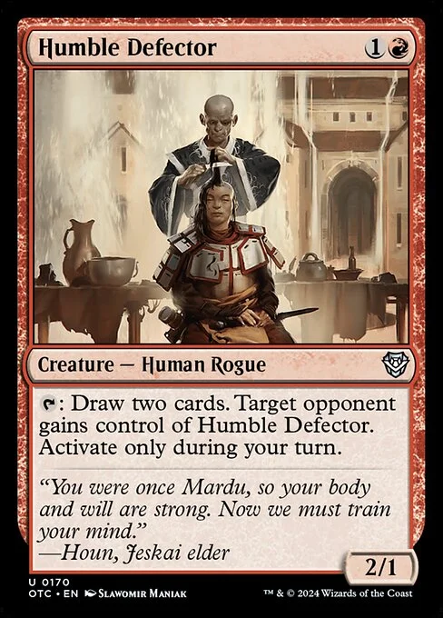 Humble Defector, carta Magic di tipo Creature — Human Rogue illustrata da Slawomir Maniak