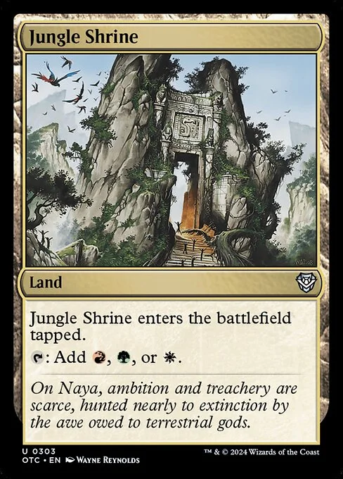 Jungle Shrine, carta Magic di tipo Land illustrata da Wayne Reynolds