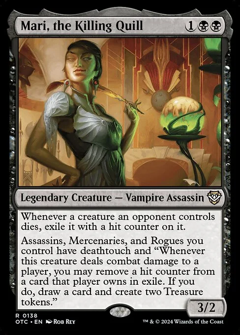 Mari, the Killing Quill, carta Magic di tipo Legendary Creature — Vampire Assassin illustrata da Rob Rey