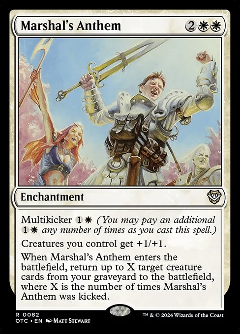 Marshal's Anthem, carta Magic di tipo Enchantment illustrata da Matt Stewart