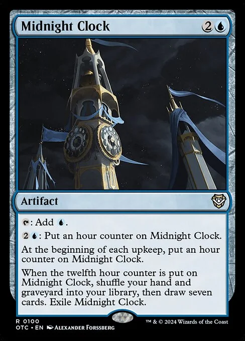 Midnight Clock, carta Magic di tipo Artifact illustrata da Alexander Forssberg