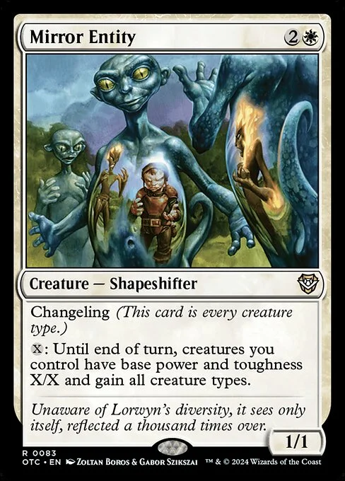 Mirror Entity, carta Magic di tipo Creature — Shapeshifter illustrata da Zoltan Boros & Gabor Szikszai