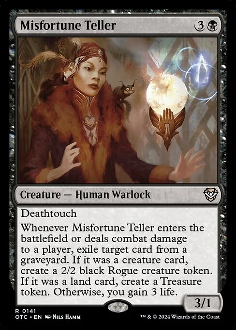 Misfortune Teller, carta Magic di tipo Creature — Human Warlock illustrata da Nils Hamm