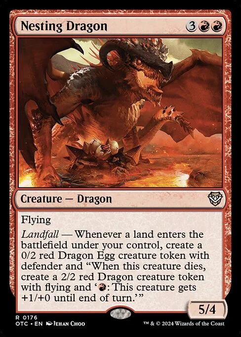 Nesting Dragon, carta Magic di tipo Creature — Dragon illustrata da Jehan Choo
