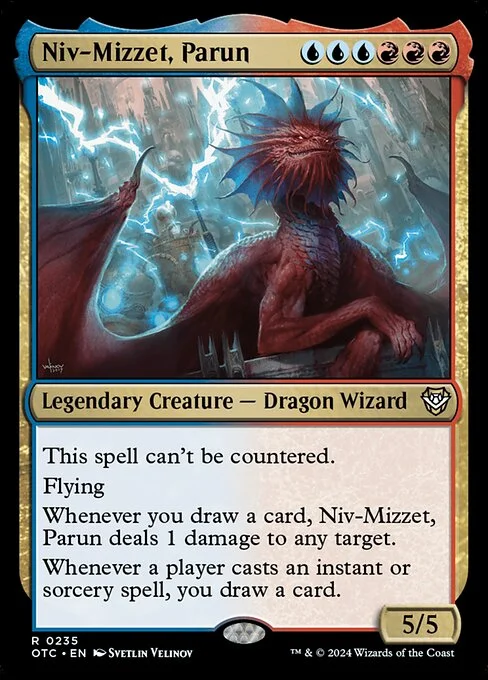 Niv-Mizzet, Parun, carta Magic di tipo Legendary Creature — Dragon Wizard illustrata da Svetlin Velinov
