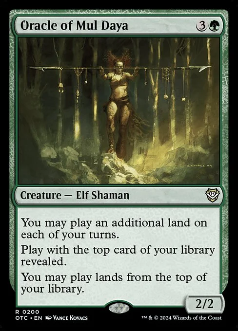 Oracle of Mul Daya, carta Magic di tipo Creature — Elf Shaman illustrata da Vance Kovacs