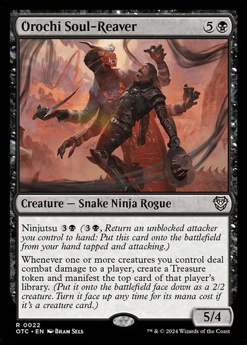 Orochi Soul-Reaver, carta Magic di tipo Creature — Snake Ninja Rogue illustrata da Bram Sels