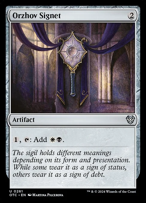Orzhov Signet, carta Magic di tipo Artifact illustrata da Martina Pilcerova