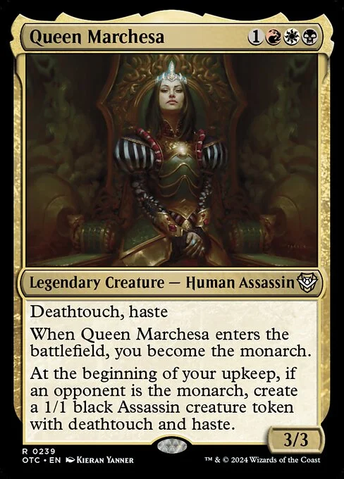 Queen Marchesa, carta Magic di tipo Legendary Creature — Human Assassin illustrata da Kieran Yanner