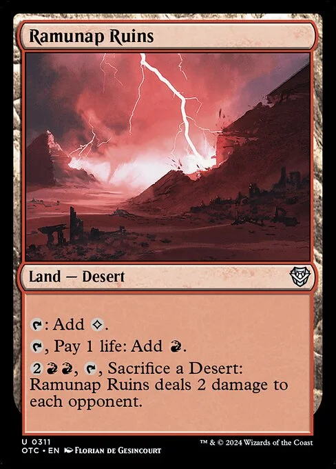 Ramunap Ruins, carta Magic di tipo Land — Desert illustrata da Florian de Gesincourt