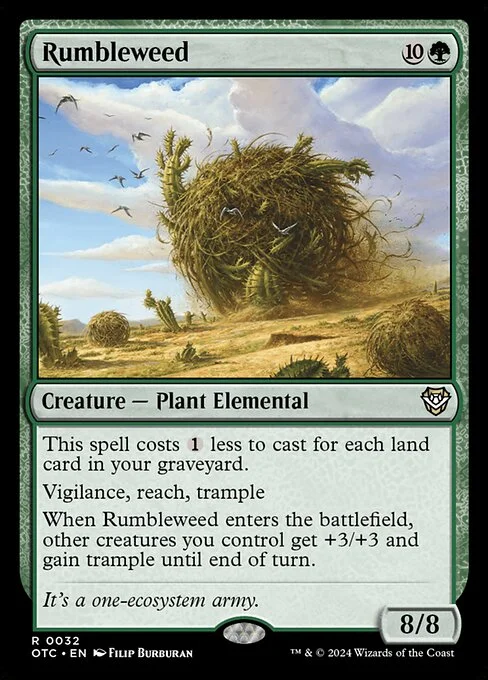Rumbleweed, carta Magic di tipo Creature — Plant Elemental illustrata da Filip Burburan