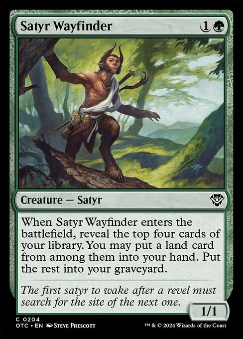 Satyr Wayfinder, carta Magic di tipo Creature — Satyr illustrata da Steve Prescott