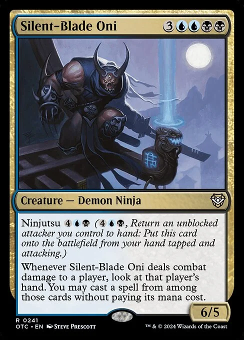 Silent-Blade Oni, carta Magic di tipo Creature — Demon Ninja illustrata da Steve Prescott