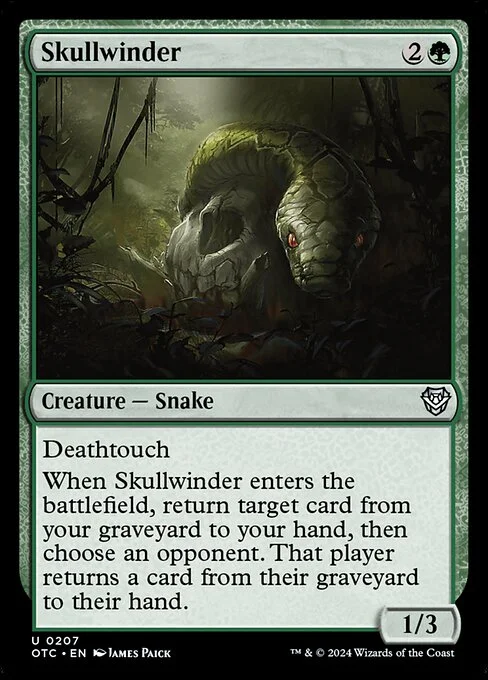 Skullwinder, carta Magic di tipo Creature — Snake illustrata da James Paick
